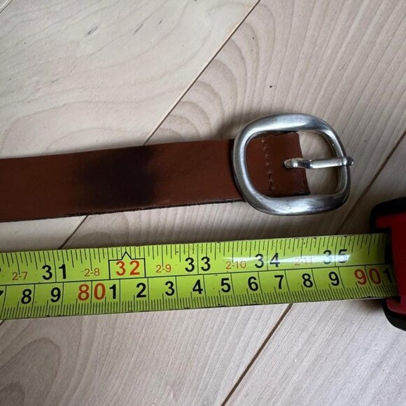 Vintage Tristan Iseut Leather Belt – Made in Canada – Brown with Silver Buckle - Picture 3 of 5
